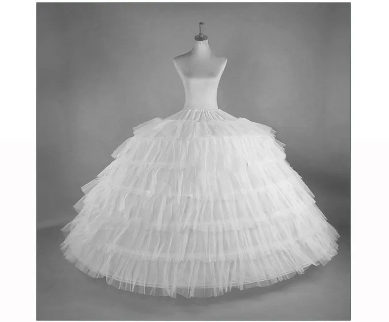 Ball Gown 6 Hoops Skirts Petticoat Bridal Wedding Dress Princess Crinoline Underskirt Tutu  Accessories