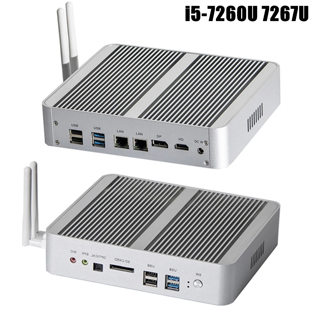 Imagem -04 - Fanless Mini Computador Windows 10 Pro Micro Computador Ddr4 M.2 Nvme Ssd Caixa de tv k hd Htpc 300 m Wifi i7 8565u i5 8265u i3 8145u