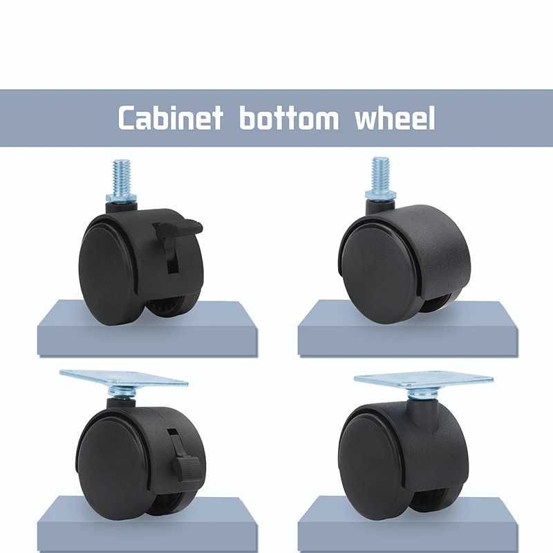 Universal Office Chair Wheels Wearable PU Circlip Wheel Swivel Caster Smooth Rotate Mute Rollers with Brake Furniture Hardware