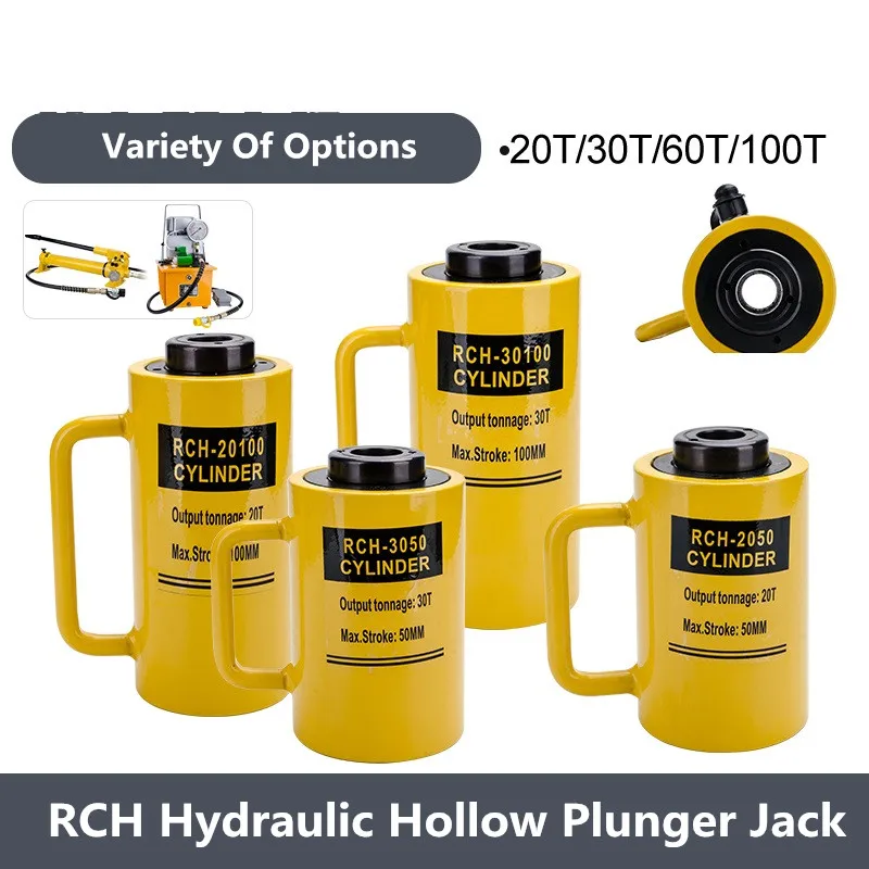 hydraulic Hollow Cylinder 20 ton 50mm hydraulic hollow plunger jack,hollow plunger ram, RCH-2050