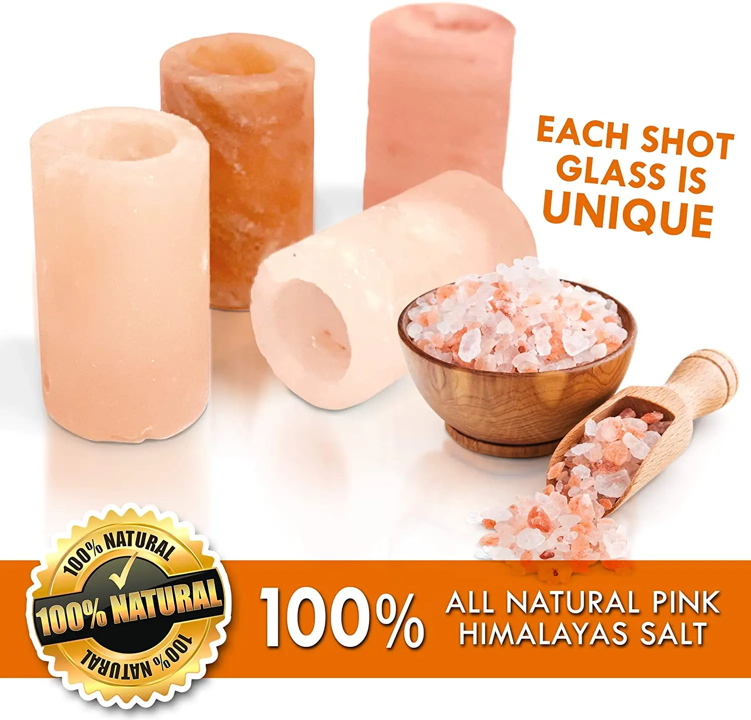 Himalayan Salt Shot Glasses,tequila shots glass All-Natural Handcrafted Pink Salt Glasses Tall Tequila Shot Glasses Set Shots