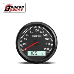 「DRAGON」 85mm Universal GPS Speedometer Pointer LCD Display Odometer 200km/h With GPS Antenn for 12V 24V Car Motorcycle Boat ect