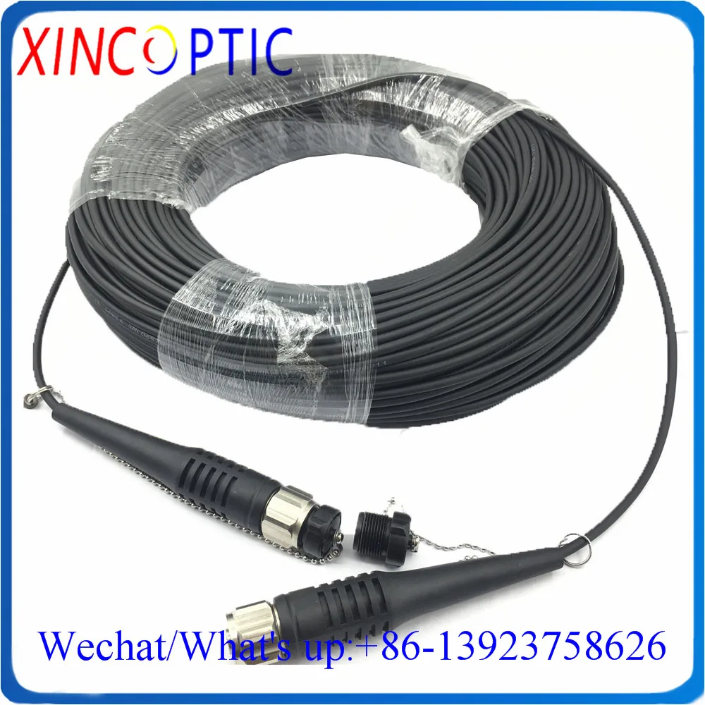 1/3/5M SM,2C,G657A,4.0mm,Armaid Yarn,LSZH/TPU Armored Cable,2Fiber ODC Round Male to ODC Round M Fiber Patch Cord Jumper,No Reel