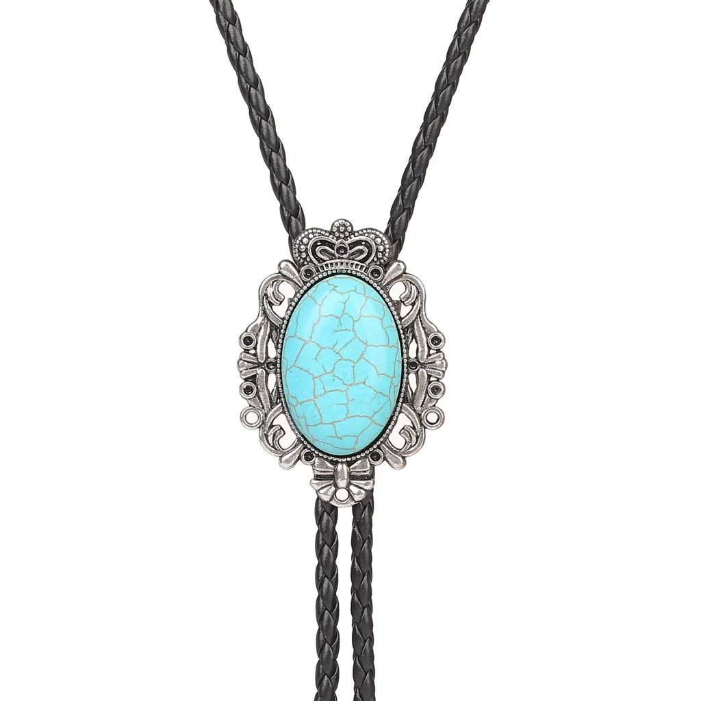 Bolo Tie Western Cowboy Opal Rodeo Lederen Stropdas