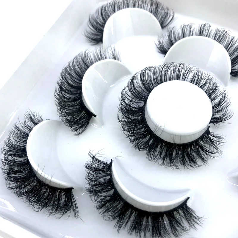 5 Paar flauschige Wimpern 8–25 mm 3D-Nerzwimpern lange dicke natürliche falsche Wimpern Großhandel Wimpern Anbieter Make-up Nerzwimpern – Detail 5