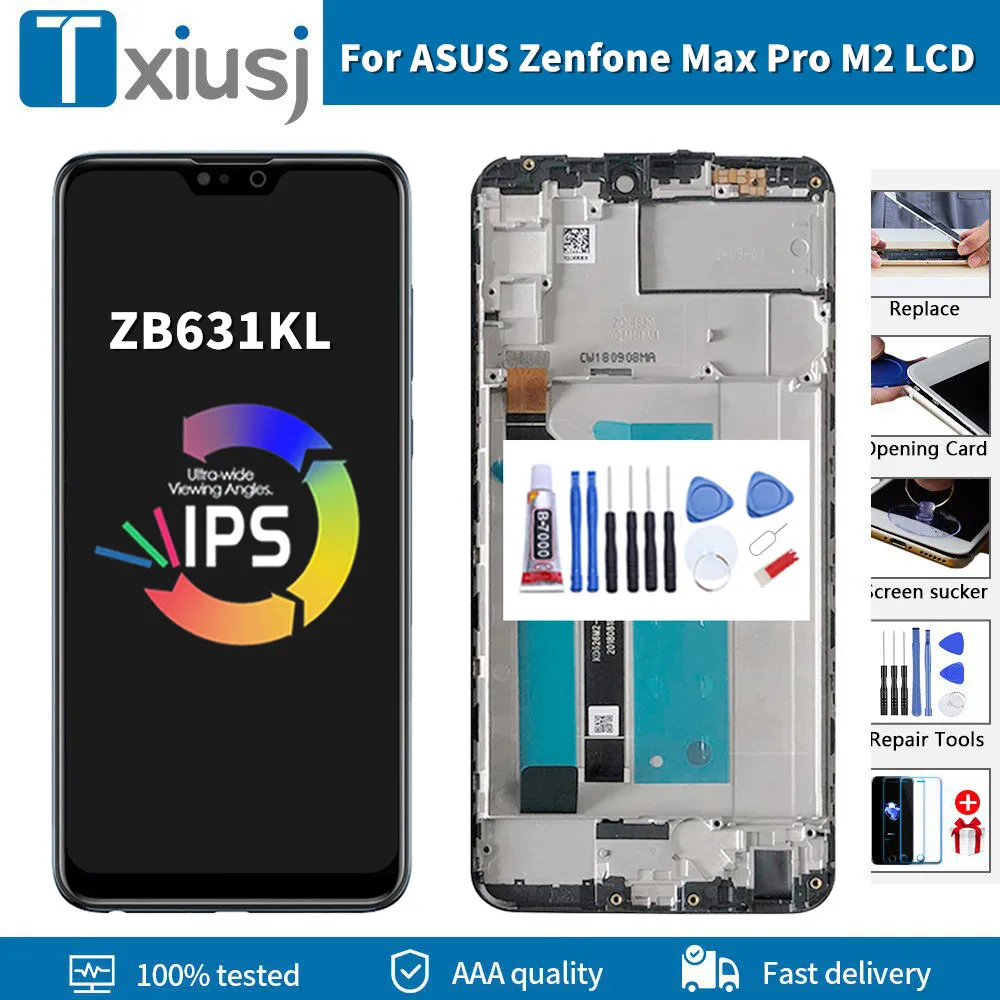 6.26 "Scherm Origineel Voor Asus ZB631KL Display Voor Asus Zenfone Max Pro M2 ZB631KL Lcd Touch Screen Digitizer Vervanging deel