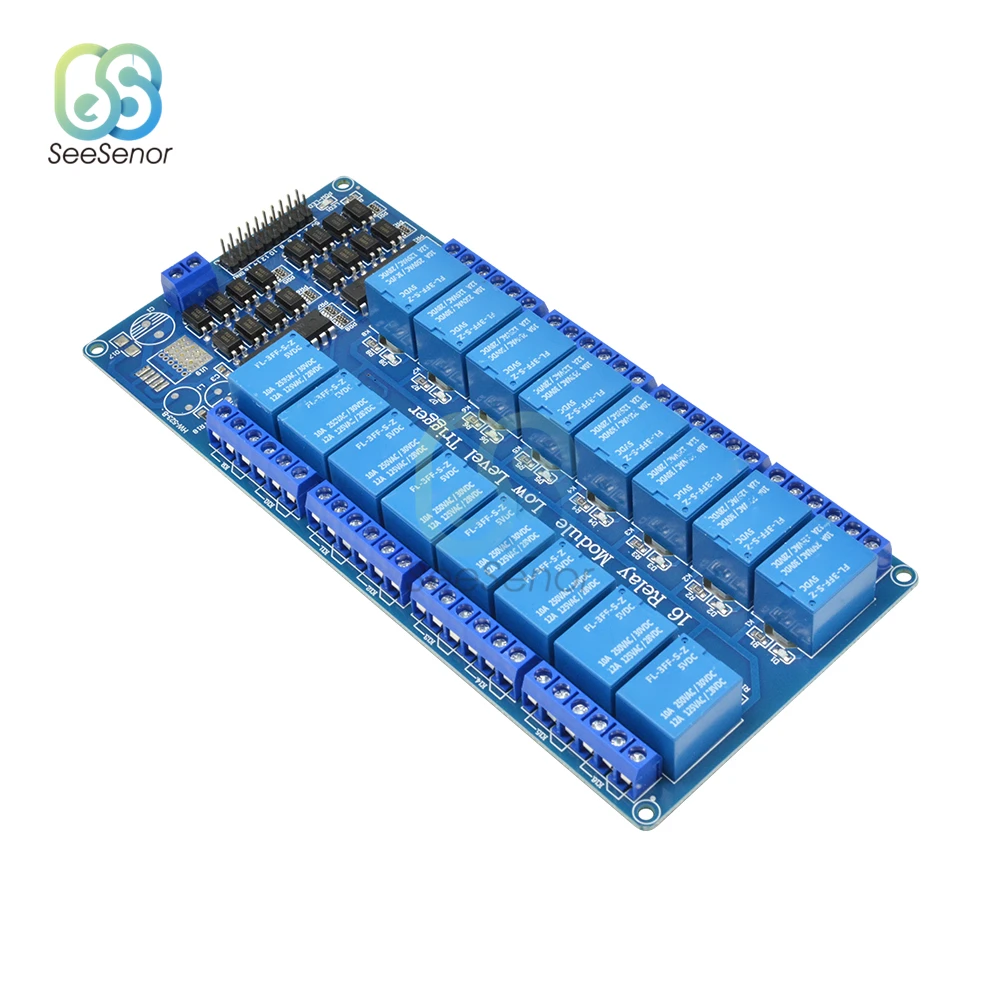 DC 5V 12V 16 Channel Relay Module Interface Board With Optocoupler Protection LM2576 Power for Arduino DIY Kit