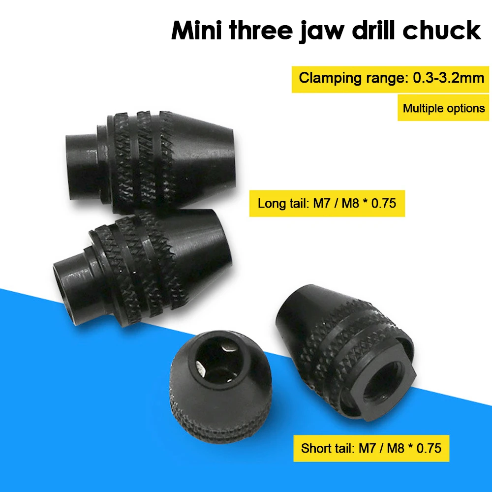 

M8/M7 Mini Drill Chuck Accessory for Dremel Rotary Tool and Mini Grinder Drill Chuck 0.3-3.2mm Faster Bit Swaps Dremel Accessory