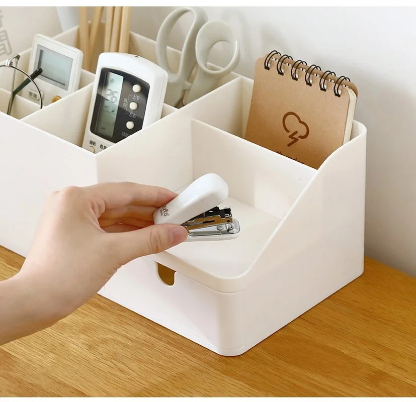 

Creative pencil sundries stationery badge box office supplies ABS desk office storage box storage pen holder desktop MJ