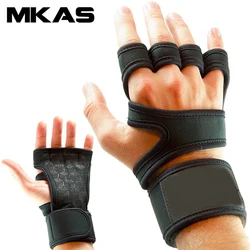 New 1 Pair Weight Lifting Training Gloves Women Men Fitness Sports Body Building Gymnastics Grips Gym Hand Palm Protector Gloves