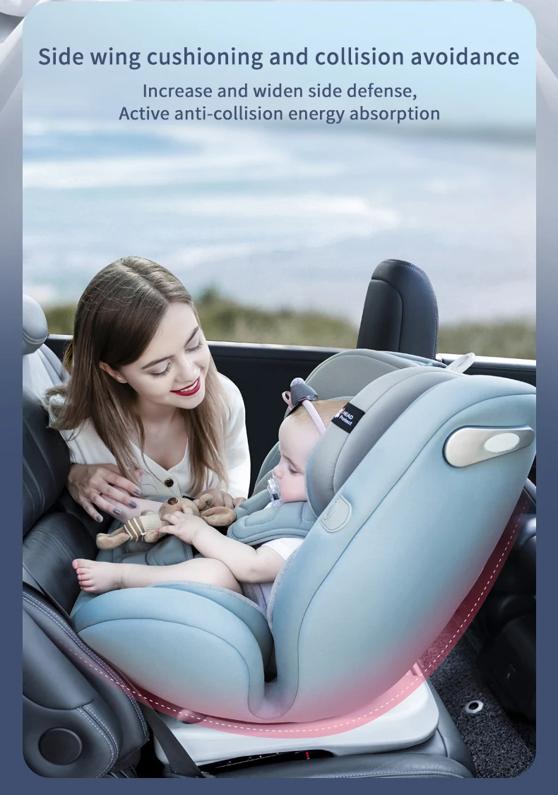 Rehausseur de siège auto rotatif pour enfants, sécurité enfant, ISOFIX, 360 degrés, 0-12 ans