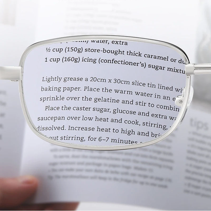 Fertige, kratzfeste Lesebrille aus natürlichem Kristall für Männer und Frauen, Anti-Ermüdungs-Glaslinse, presbyopische Brillen, Dioptrien 1,0 bis 4 – Detail 4