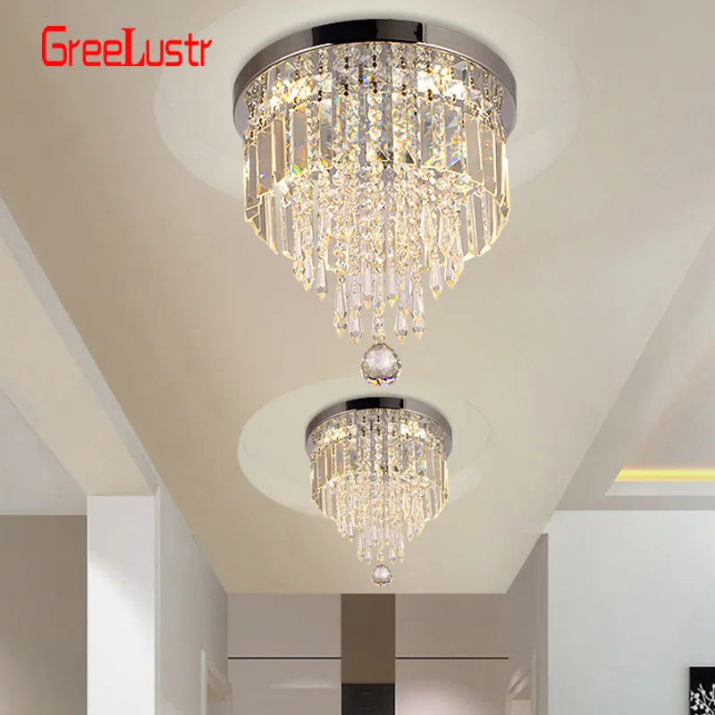 Creative LED Crystal Ceiling Lamp K9 Entranc Aisle Chandelier Raindrop Pendant Light  Fxitures Living Dining Room Indoor Lustres