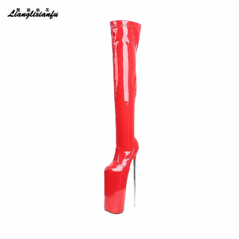 Crossdresser women\'s shoes Spring Autumn 30cm Thin High Heels zipper Pumps over-the-knee Motorcycle boots Female botas de mujer