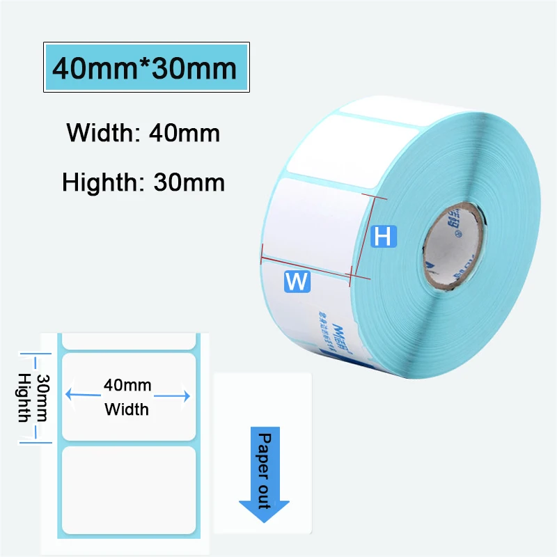 35 40 MM WIDTH Blank White Direct Print Thermal Paper Sticker For Bar Code Label Price Tag In Roll Waterproof