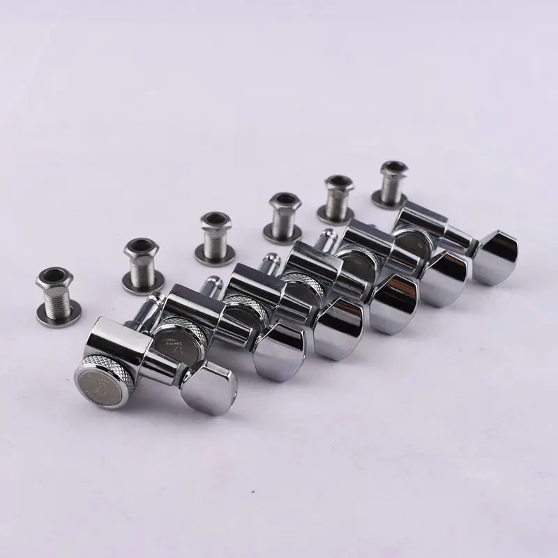 

Korea made Locking guitar machine heads ,tuner key,tuner pegs ,6 in line, high quality Locked in Chrome tuner gear ratio 1:18