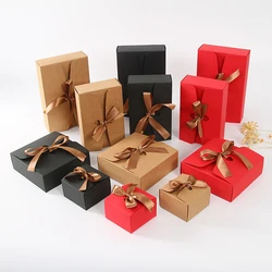 20 pcs paper box gift Kraft boxes with ribbon,wedding favor boxes baby shower favor boxes party gift boxes