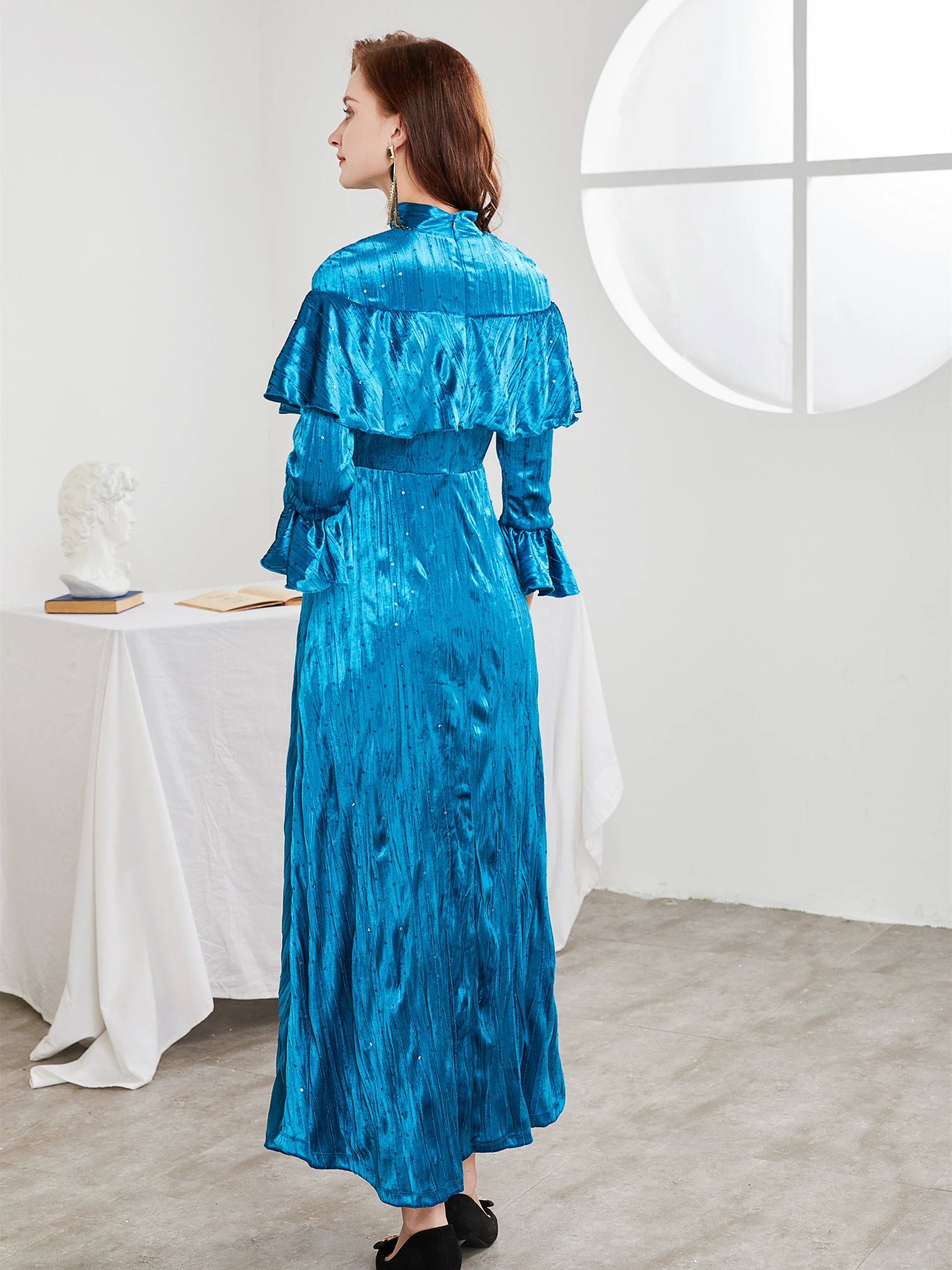 LuxuryVintage bluegaduation sukienka sexyruffle homecoming sukienka elegancka na imprezę bal robe de Soiree