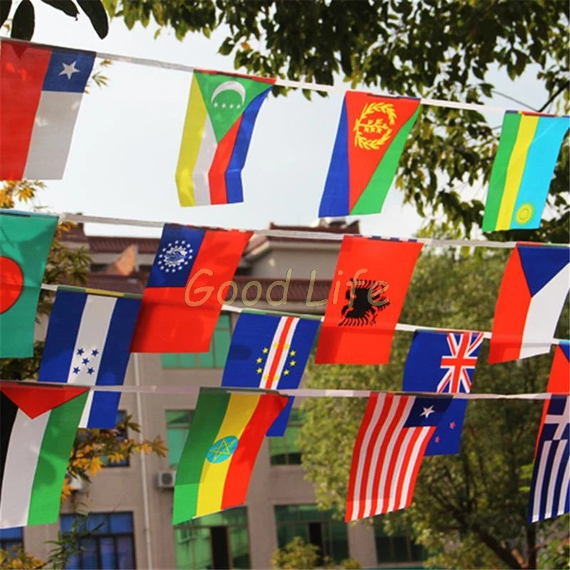 100 Countries String Flags Banner National World Hanging Flags Bunting Banner For Football Fans Party KTV Bar  Decorations