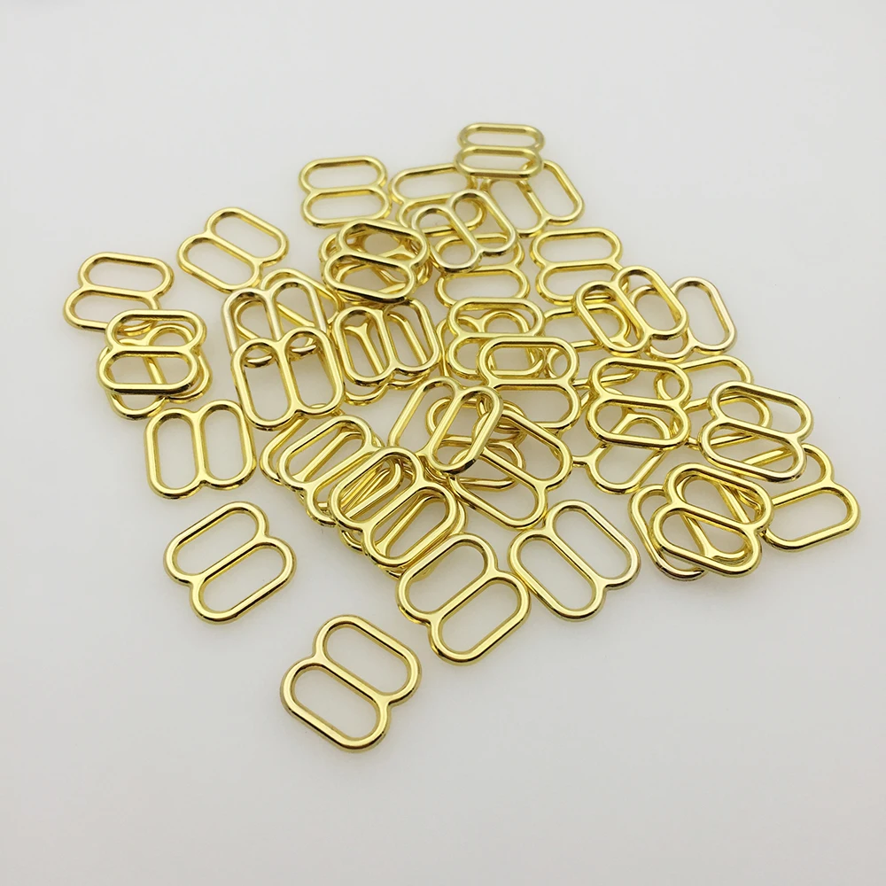 High Quality Nickle free 100pcs/Lot bra plated sliders adjustment buckle tri glide fig 8 DIY Garment Accessories