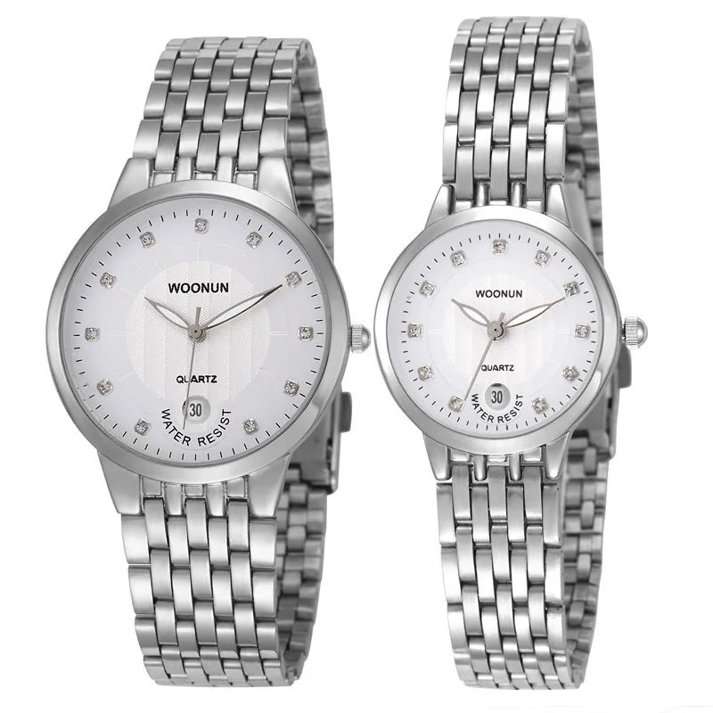 Fashion Couple Watches 2023 Top Luxury Brand Lovers Watches Men Women Luxury Rhinestone Watches Stainless Steel Quartz Watches