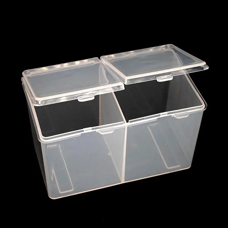 One piece Clear/Pink Double Cells Cotton Sheet Storage Box Make-up Cotton Pad Box Cotton Swab Box Tattoo Accessory Makeup Tool