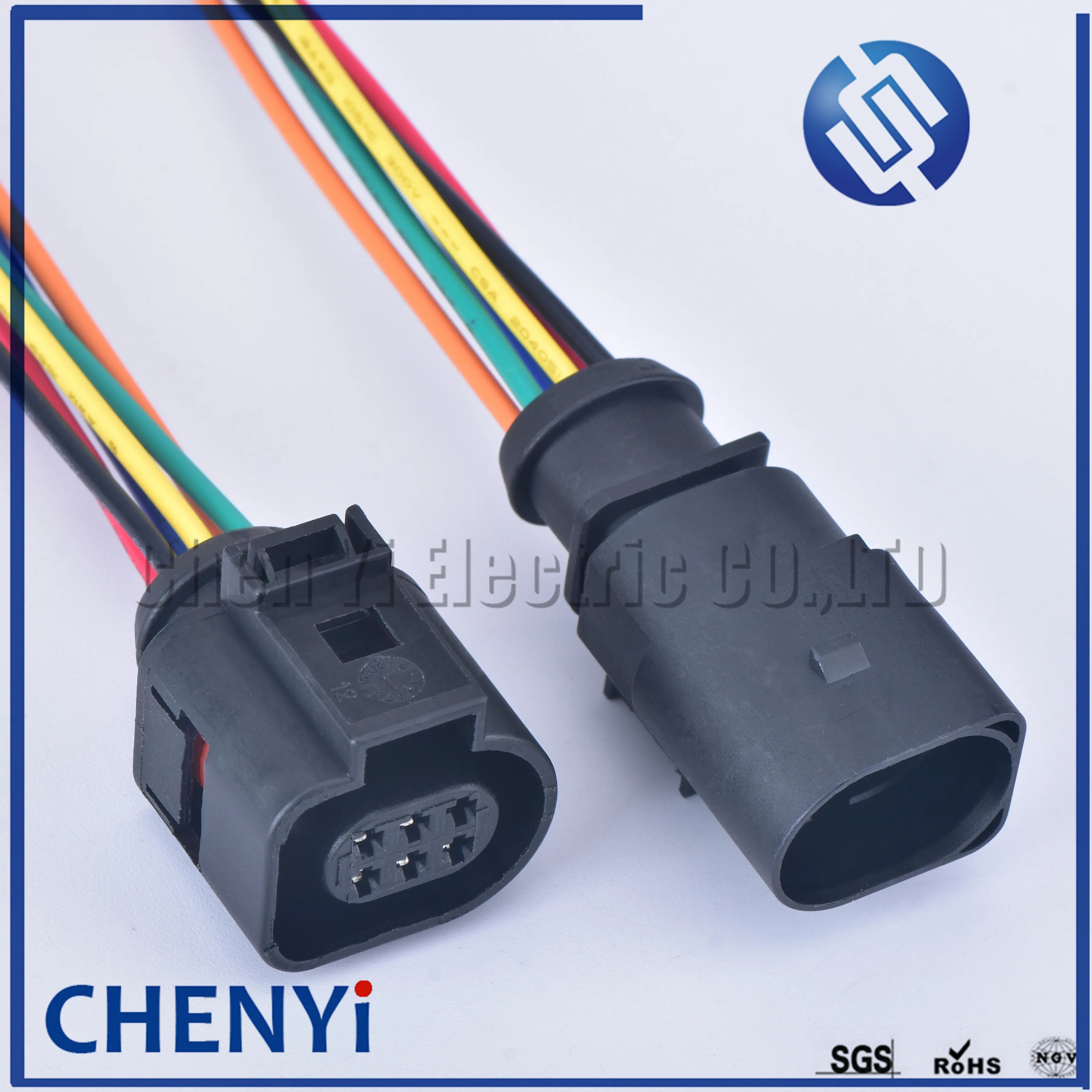 6-pinowe złącze 42121700 3B0973813 1J0973713 1.5mm czujnik temperatury samochodowej, czujnik cofania, wtyczka przepustnicy 1J0 973 713 z przewodami