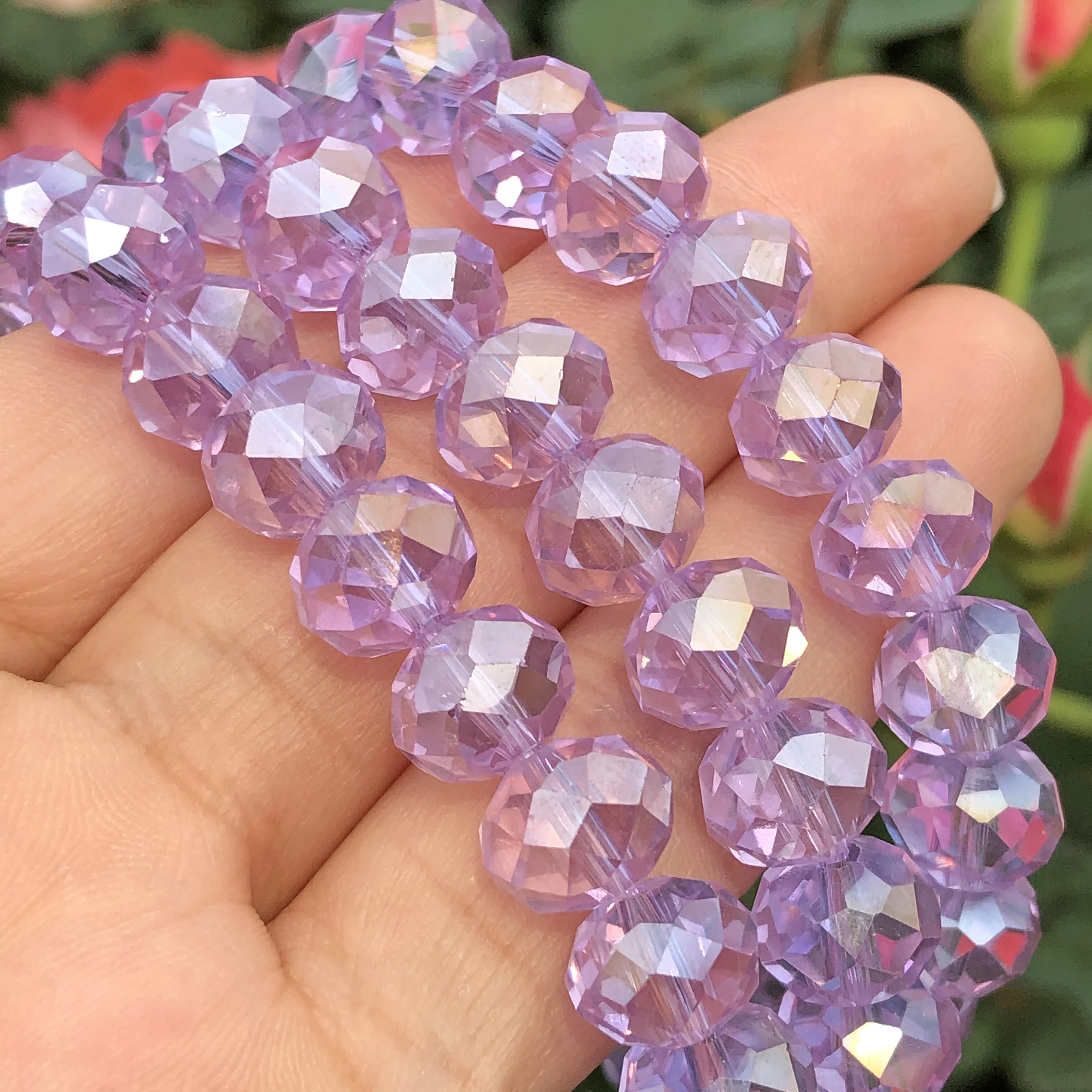 Upscale Purple Multicolor Austrian Crystal Glass Faceted Rondelle Loose Spacer Beads For Jewelry Making Diy Bracelet 6/8/10MM