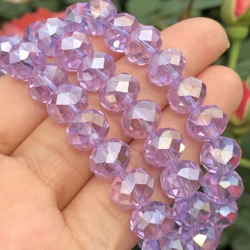 Upscale Purple Multicolor Austrian Crystal Glass Faceted Rondelle Loose Spacer Beads For Jewelry Making Diy Bracelet 6/8/10MM