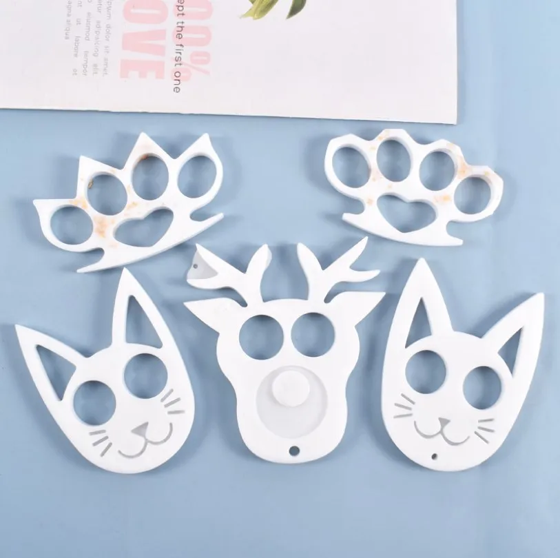 Transparent Silicone Mould Resin Decorative Craft DIY Christmas owl cat Pendant Self-defense Keychain Mold epoxy resin molds for