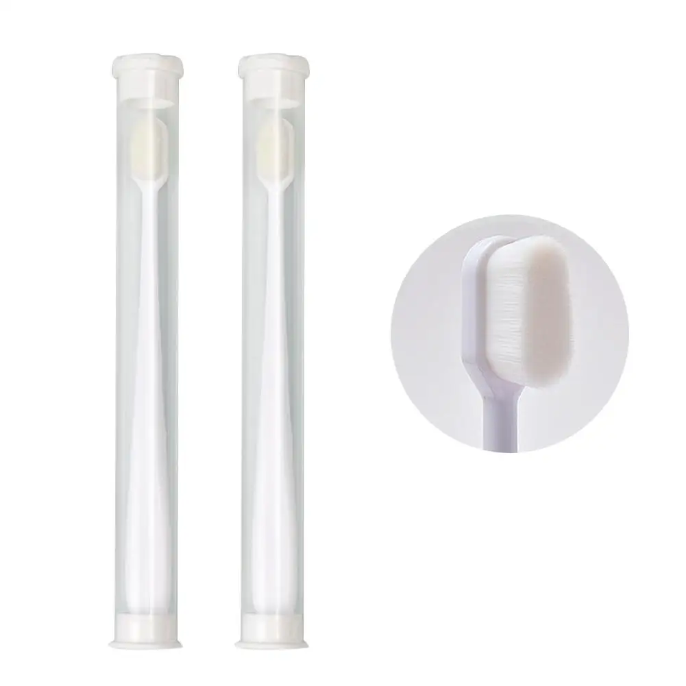 2PC Ultra-thin Super Soft Toothbrush Portable Eco-friendly Travel Outdoor Use Teeth Care Brush Oral Cleaning Oral Care Tools