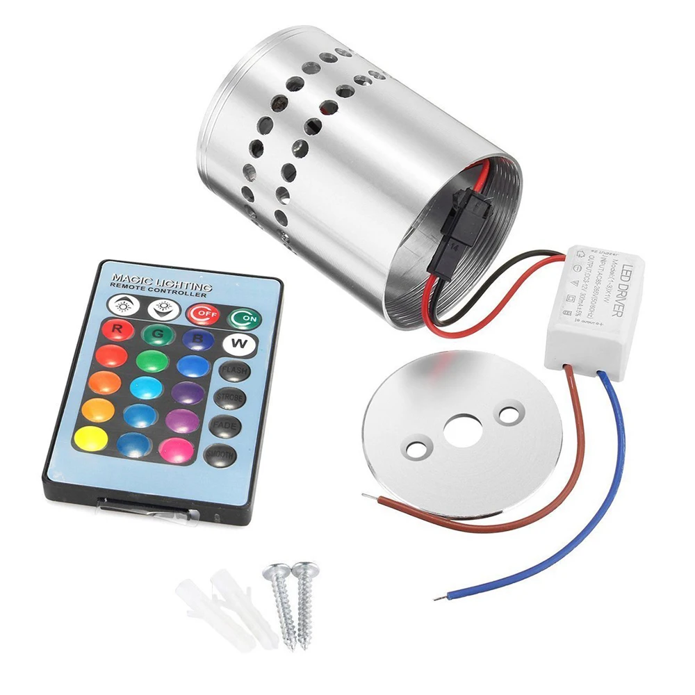 RGB Spiral Hole LED Wall Light Effect Wall Lamp Remote Controller Colorful Wandlamp Sconce For Party Bar KTV Home Decoration image 4