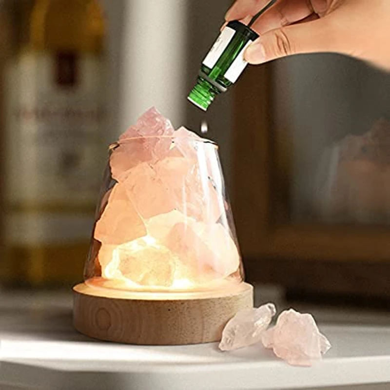 2022ใหม่คริสตัลธรรมชาติโคมไฟ Aroma Diffuser Mist สำหรับสำนักงาน Home Decor
