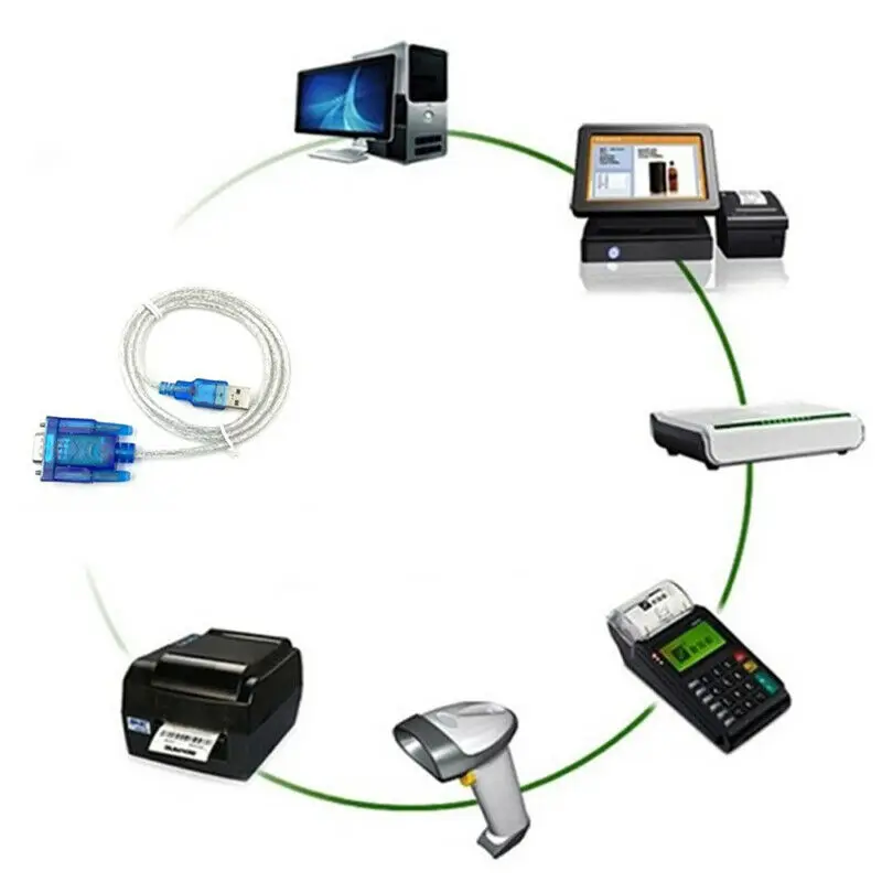 USB a Porta Seriale RS232 9 Spille Maschio Cavo Seriale COM Port Adapter Convertitore