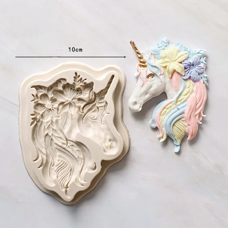 Unicorn Horns Cake Mold Rainbow Unicorn Chocolate Fondant Molds Silicone Kitchen Baking Cake Tools DIY Birthday Party Decor