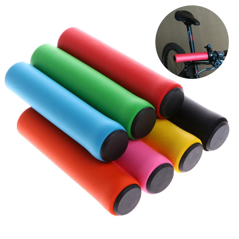 1 Pair Bicycle Grips Handle Cover Outdoor Cycling Silicone Anti-skid Various Colors Handlebar Cover Handlebar Grips Bike Part