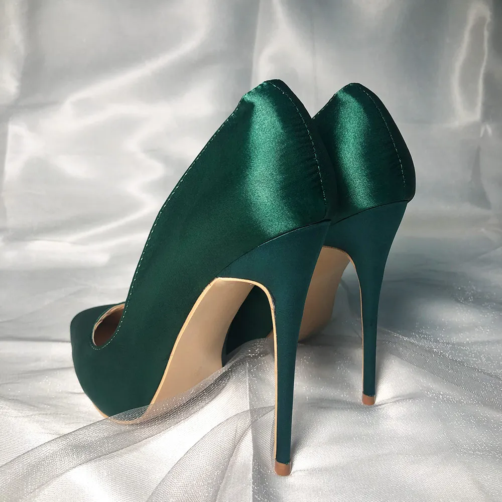 Veowalk Brand Silk Upper Women Sexy High Heels Elegant Lady Pointed Toe Party Pumps Woman Comfort Dress Shoes Customized Accept