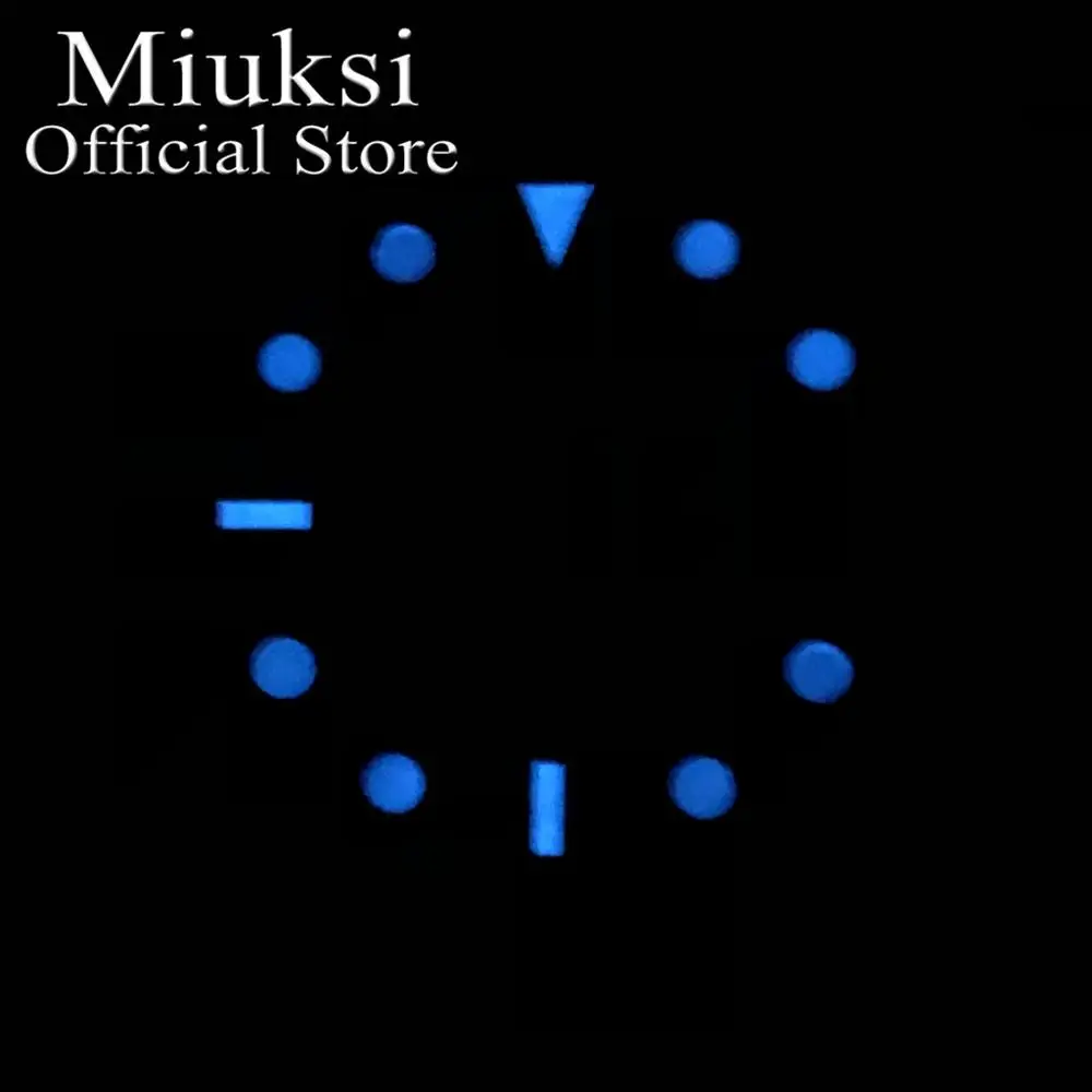 Miuksi 31.5mm watch dial luminous dial fit NH35 movement