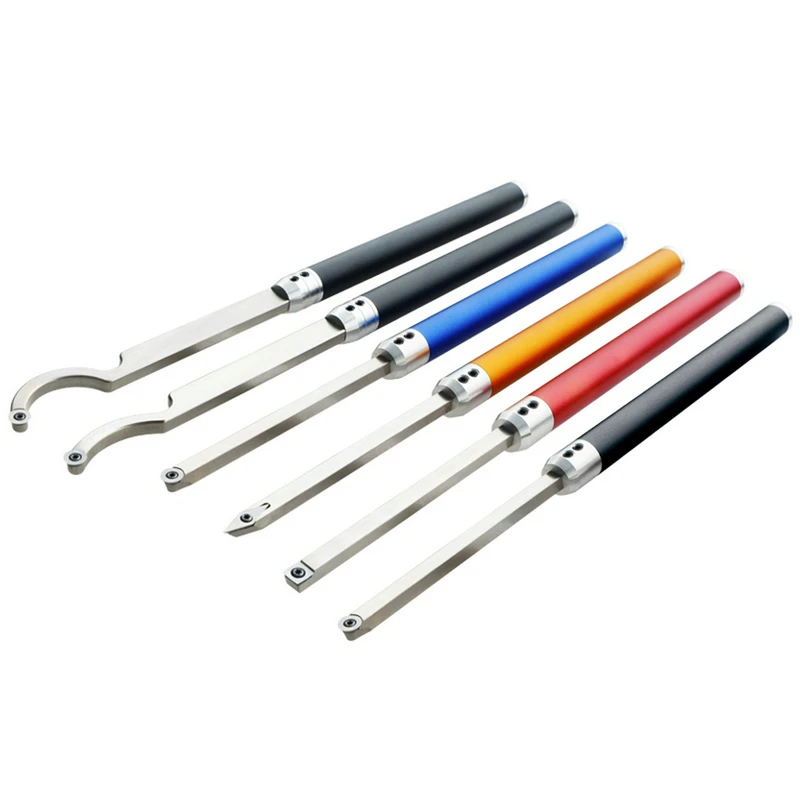 Wood Turning Tools Carbide Insert Cutter Swan Neck Gouge Woodturning Chisel Blade With Aluminum Handle For Lathe