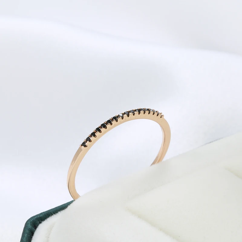 Kinel Neue 585 Rose Gold Hochzeit Ring Für Frauen Klassische Schwarz Natürliche Zirkon Ring Mode Schmuck Kristall Geschenk