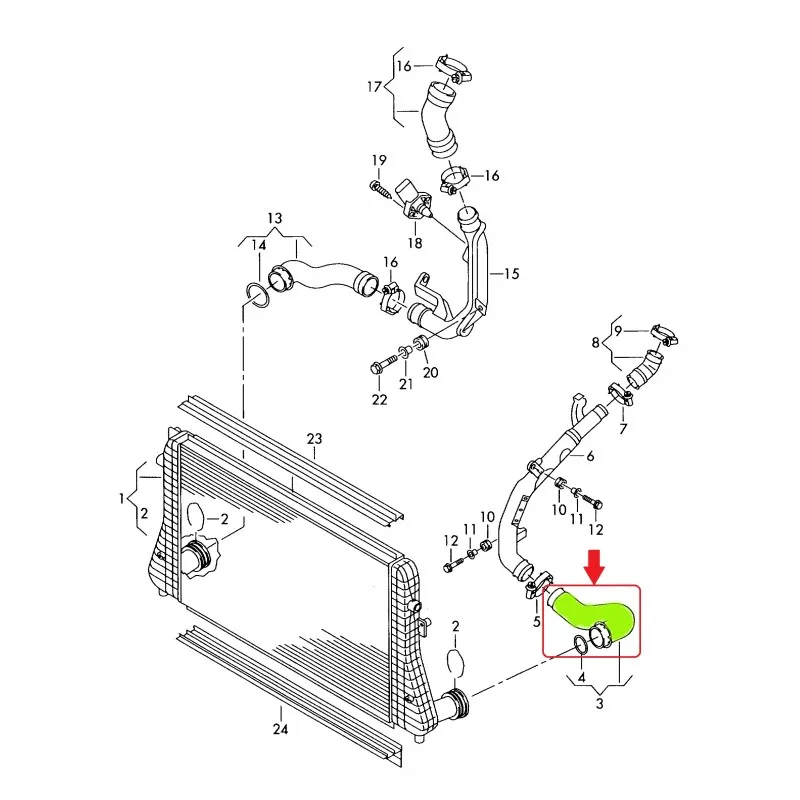 1 K0145832N 1 K0145832Q Turbo Hose Audi A3 TT Volkswagen Eos Passat Jetta III Golf V Skoda Octavia II Altea 2.0 TDI