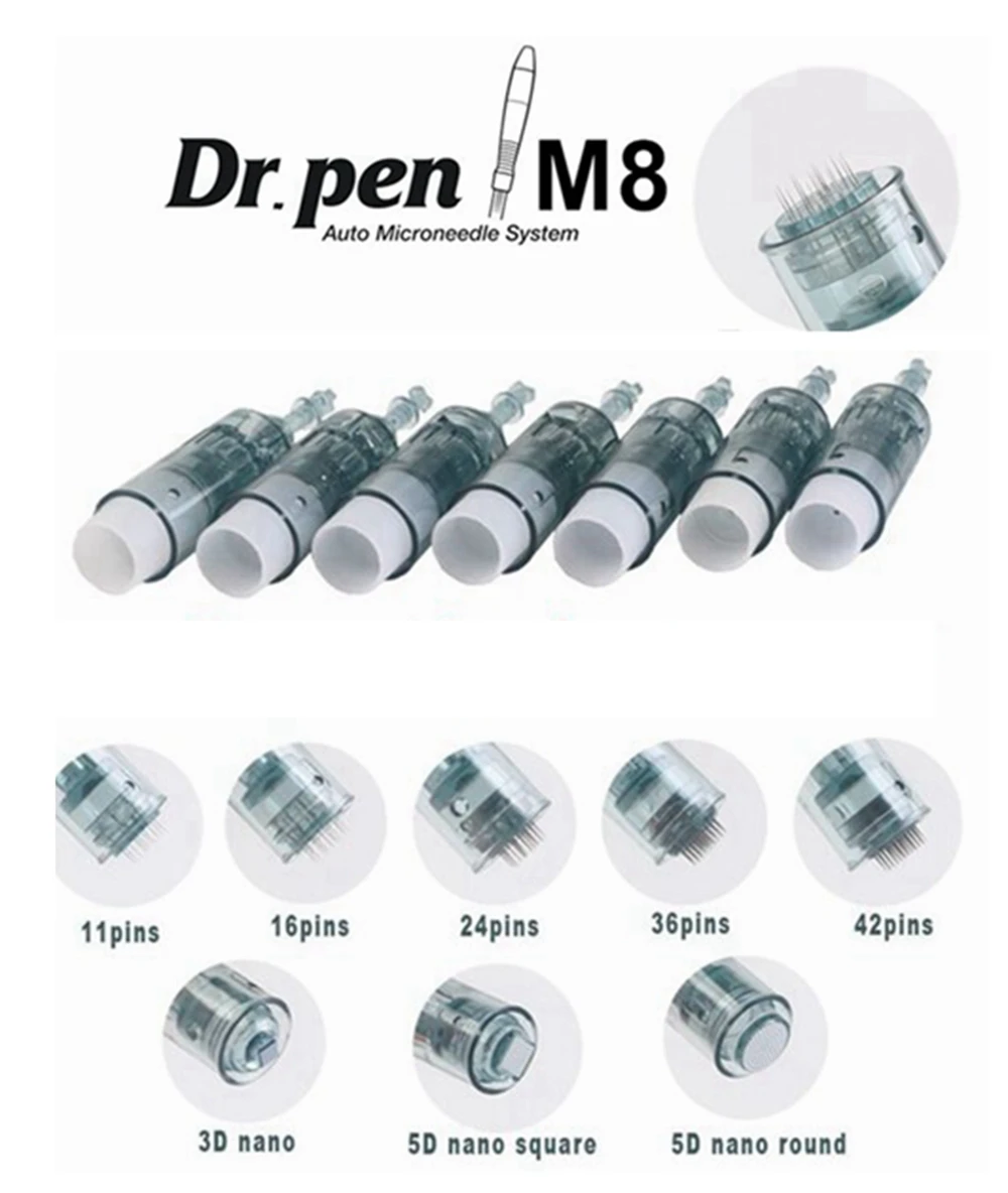 10pcs Bayonet Needle Cartridges For Dr.Pen M8 Replacement 11/16/24/36/42/Nano Pins