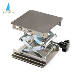 Mesa elevadora de placa de enrutador de acero inoxidable, soporte de elevación de laboratorio de grabado de carpintería, estante de plataforma elevadora, herramientas de carpintería, 100x100mm