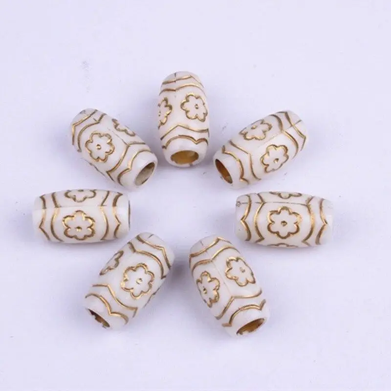 10pcs Hair Beads African Hair Rings Beads Cuffs Tubes Charms Dreadlock Dread Hair Braids Jewelry Decoration Accessories Tools