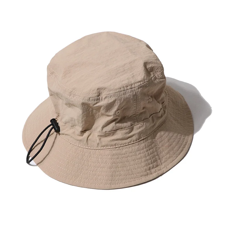 New Summer Bucket Hat quick-dry adjustable Men Outdoor Fishing Hiking Beach Hats Mesh Breathable Anti UV Sun Wind rope Cap