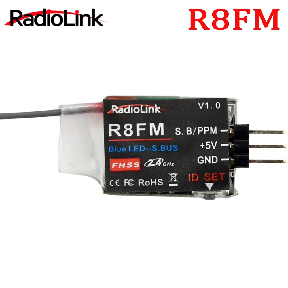 Radiolink R8FM Mini 2.4G 8 Channels 8CH Receiver FHSS for Radiolink T8FB Transmitter Support S-BUS PPM Receivers