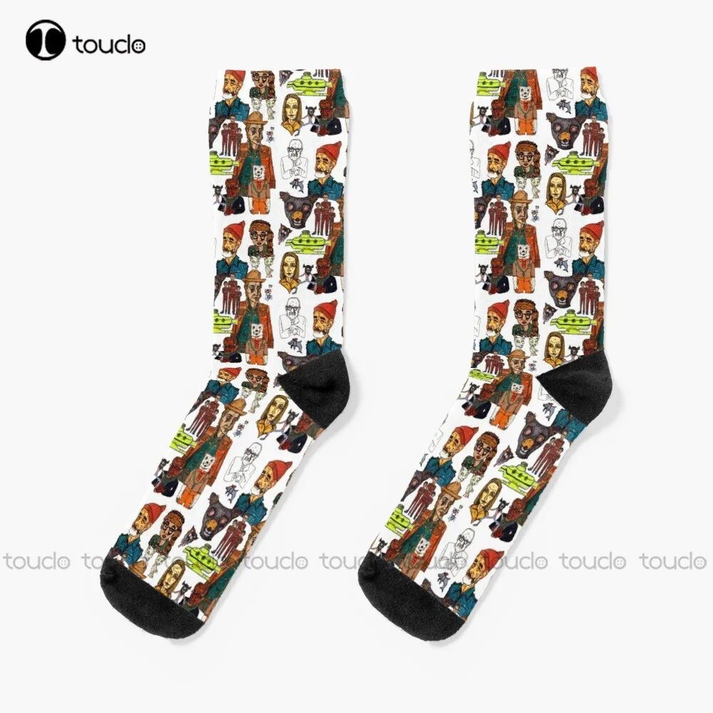 Wes Anderson Steve Zissou Socks Socks Womens Personalized Custom Unisex Adult Teen Youth Socks 360° Digital Print Funny Sock