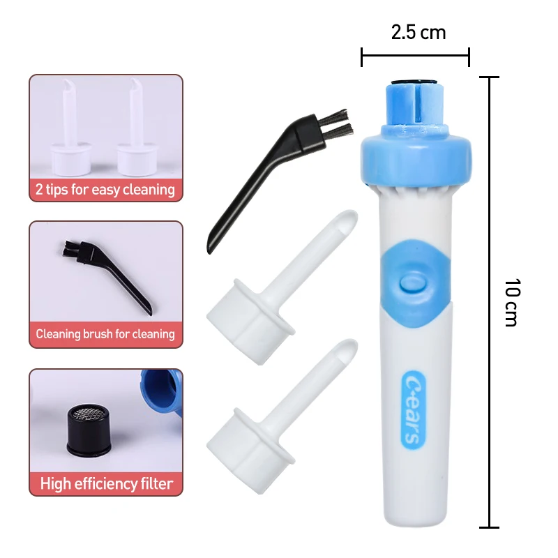 2 Sets Ear Cleaner Safety Electric Vacuum Ear-pick Cleaner Wax Remover Painless Cleaning Tools