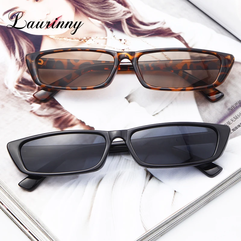 Vintage Narrow Rectangle Small Women Sunglasses Ocean Lens Outdoor Shades Eyewear 2021 Unique Leopard Sun Glasses Female UV400