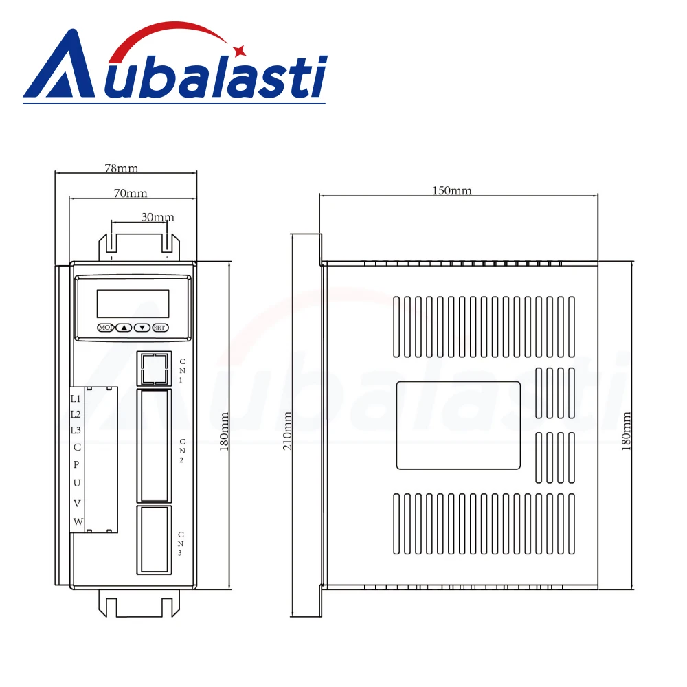 Aubalasti 2.3KW AC Servo Motor Kits 130ST-M15015 15N.m 220V 1500RPM Permanent Magnet Match Driver AASD-30A for CNC Engraving